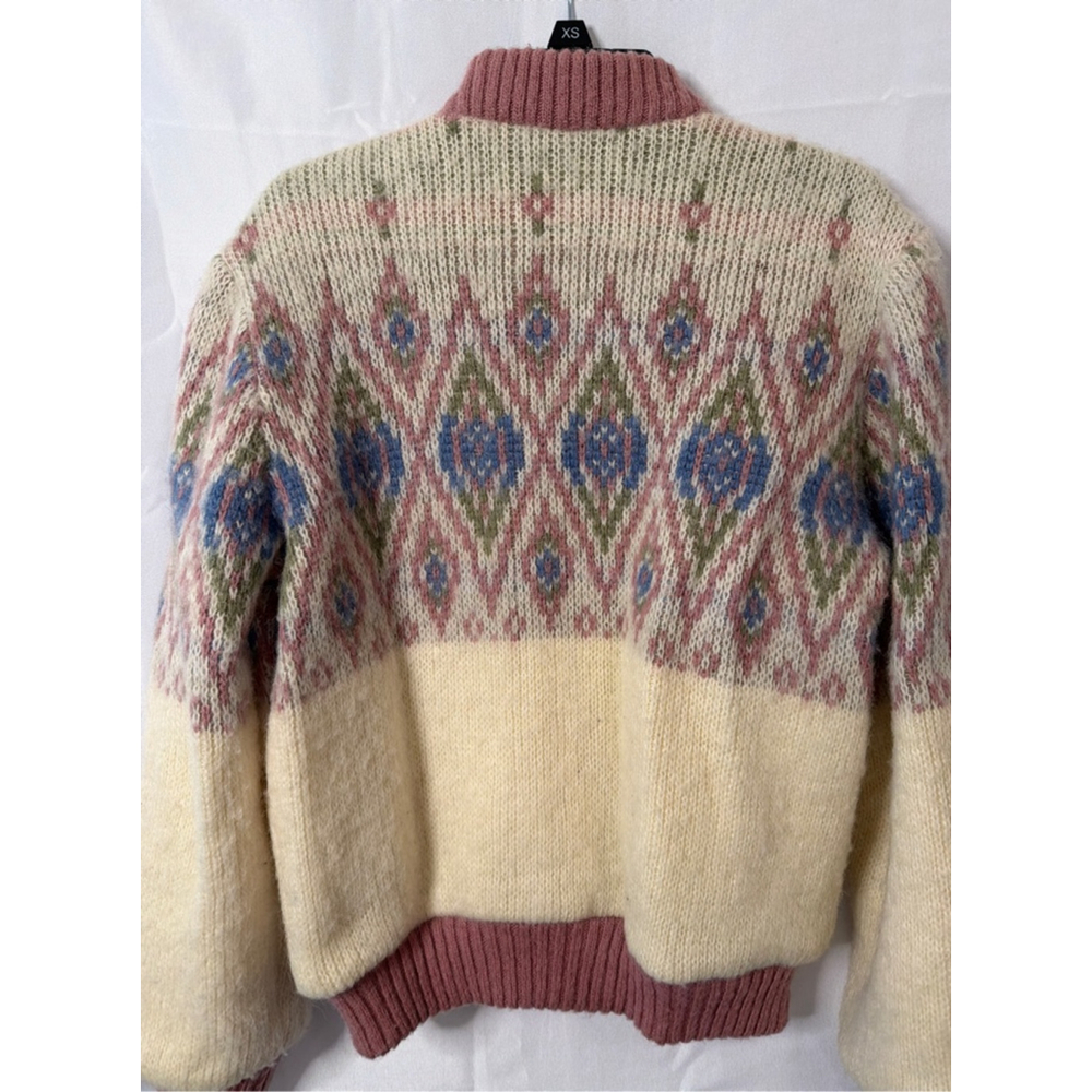 Vintage Alafoss of Iceland Nordic Women’s Zip-Up Sweater Coat Diamond Icewool - Picture 6 of 11